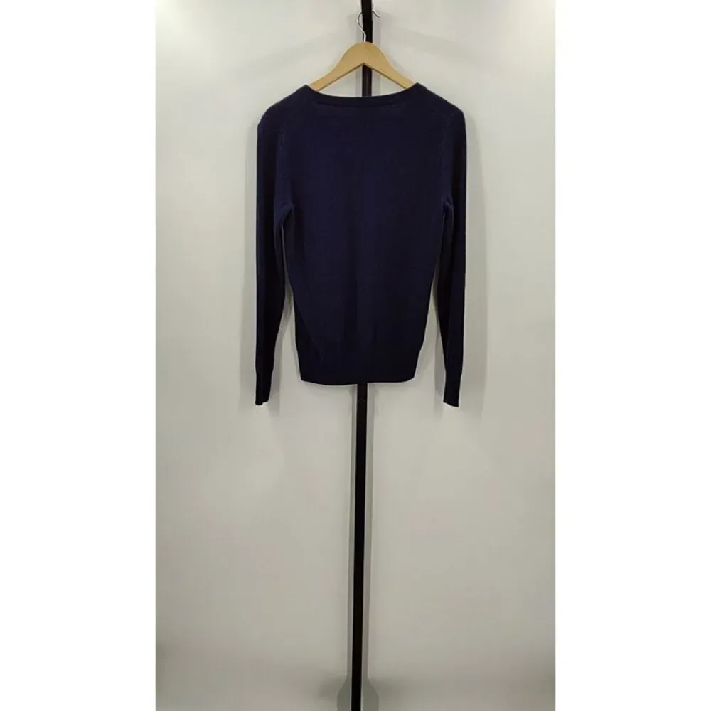 Quince Women Mongolian Cashmere V-Neck Sweater Blue S - Picture 3 of 3